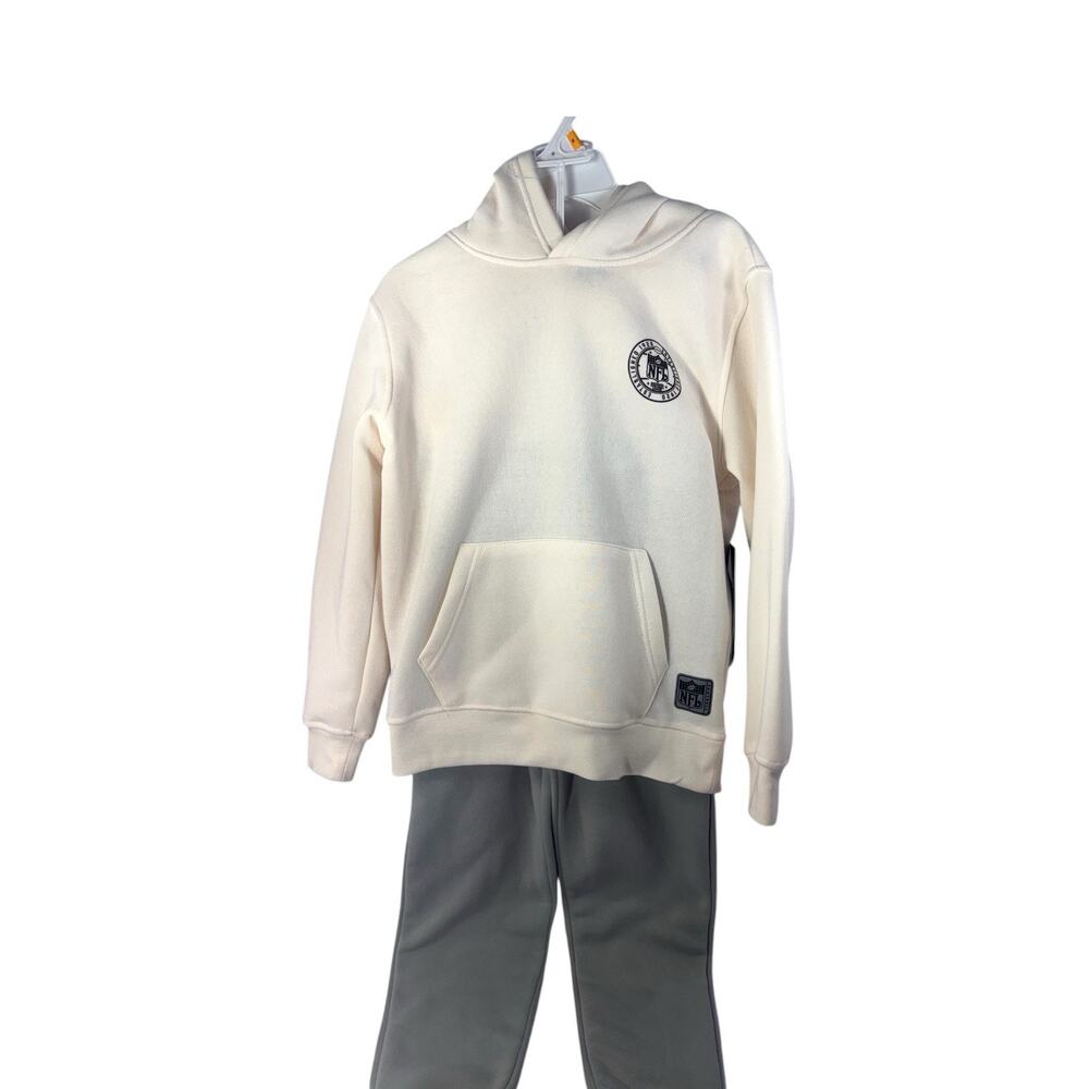 NFL Youth Cream Hoodie and Gray Joggers Set Size 8 Cozy Athleisure NEW
